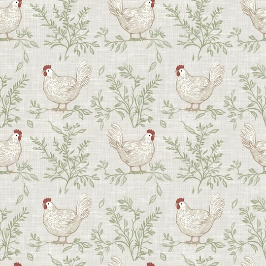 Designs Direct Cluckingham Toile Peel & Stick Wallpaper